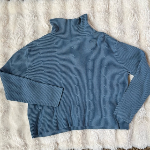 Vintage‎ blue long sleeve turtle neck sweater - Picture 1 of 4
